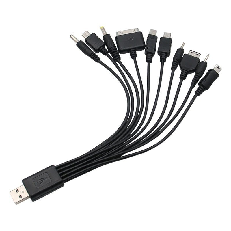 10 to 1 USB to Multi Plug Cell Phone Charger Cable for Samsung Xiaomi Huawei