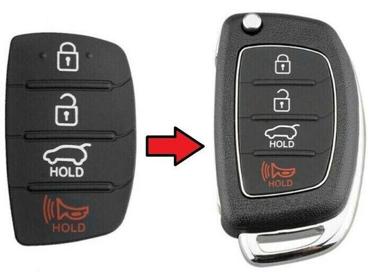 Hyundai 4 Button Remote Key Fob Rubber Pad Replacement Repair 