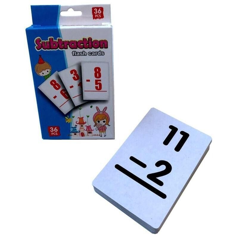 Maths Kids Educational Game Flash Cards Subtraction Learning Arithmetic