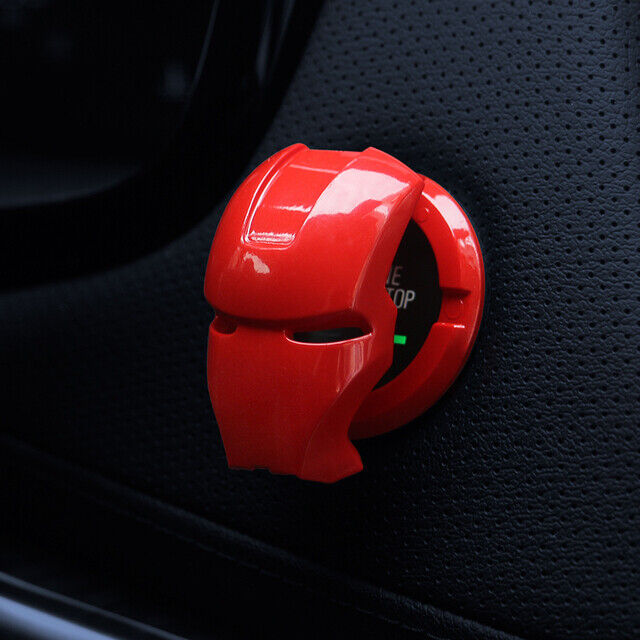 Car Engine Ignition Start Switch Button Cover Iron Man