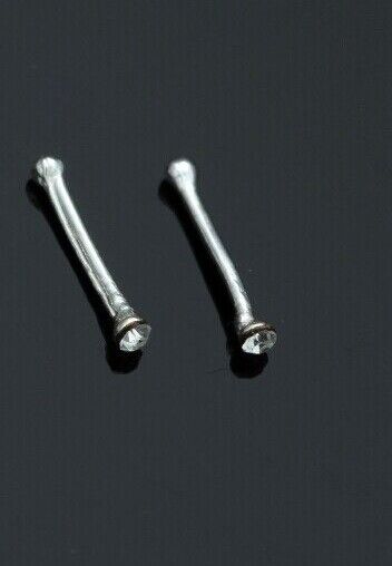 Brand New High Quality 2 x Silver Nose Studs 1mm (925 Sterling) 