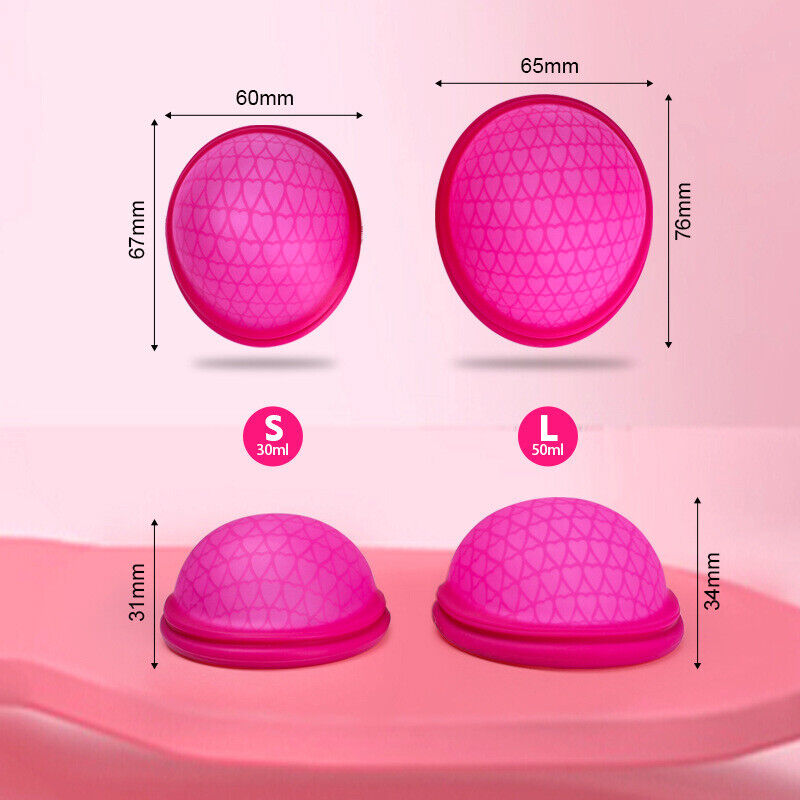 Silicone Menstrual Women's Period Cup Disc 2 Different Sizes and Colours