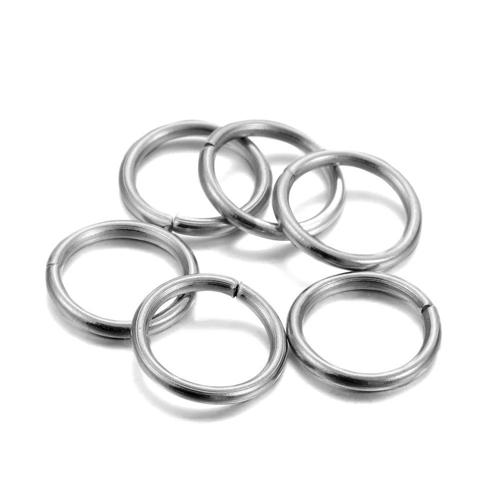 100pcs Stainless Steel Split Ring Open Single Loops Jump Rings Connectors