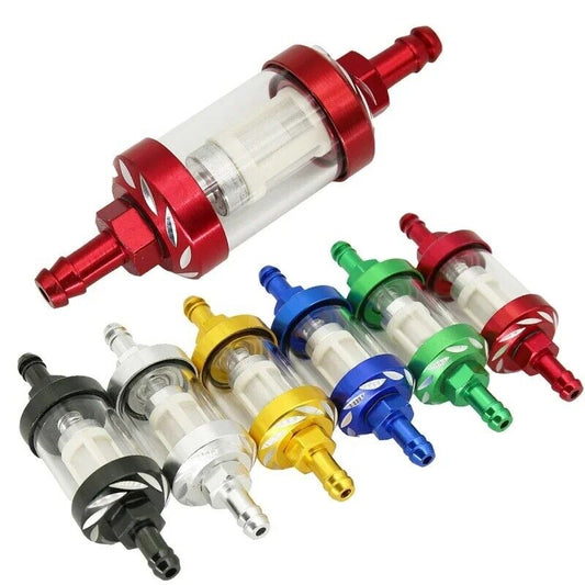 8mm CNC Aluminum Alloy Glass Gas Fuel Gasoline Oil Filter Moto for Dirt Pit Bike