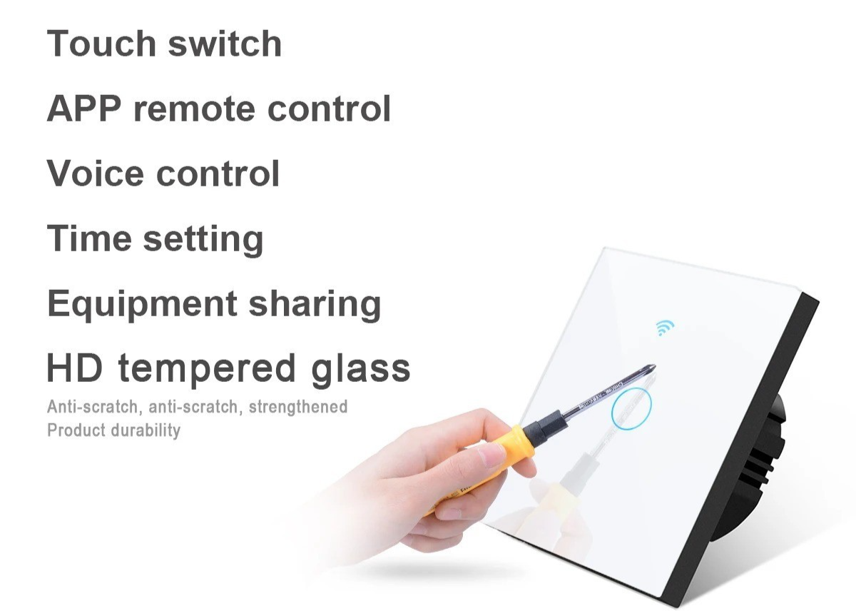 Smart Wall Panel Switch with Touch Sensor AC95V-260V Support Wireless App
