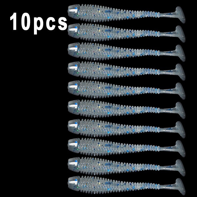 10x Soft Lures Silicone Worms 50mm Baits Jigging Wobblers Fishing Lures