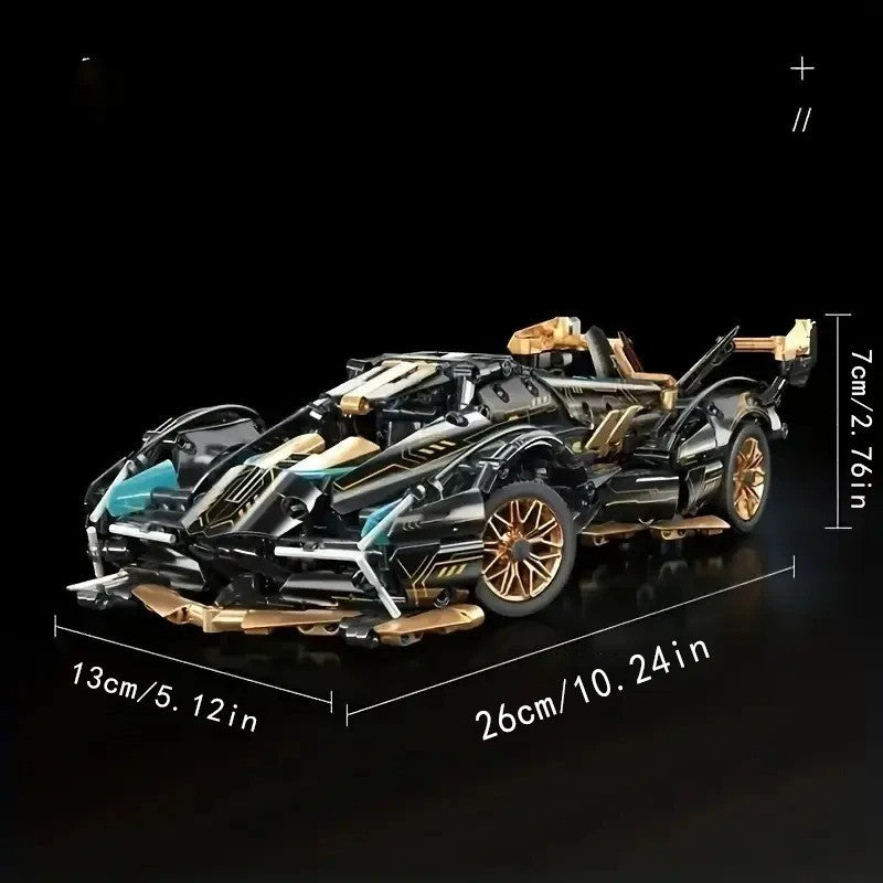 Car Building Block Set 1690 Piece V12 Model Gift Present