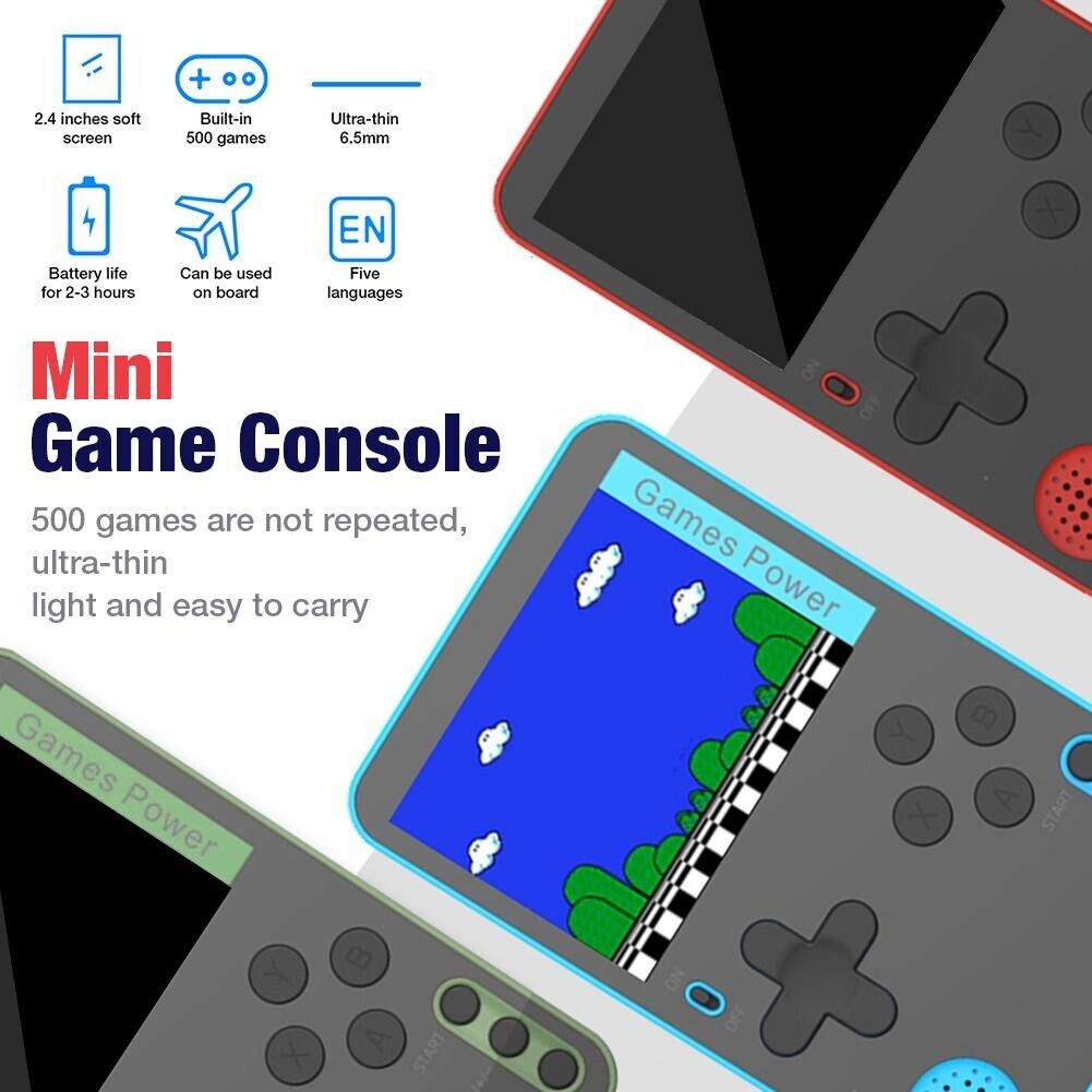 Video Game Console Portable Game Built-in 500 Classic Games for Kids Adults