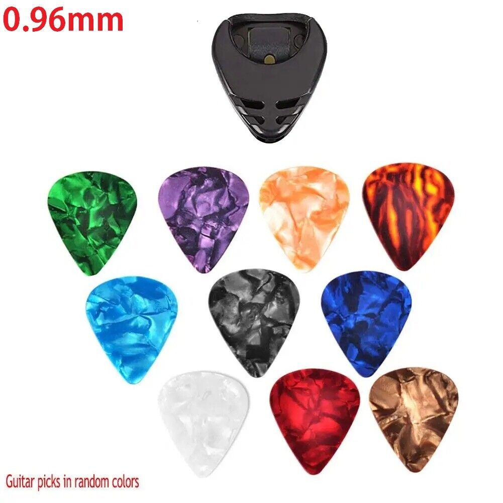 10Pcs Guitar Picks & Guitar Pick Holder Set for Acoustic Electric Bass Guitar