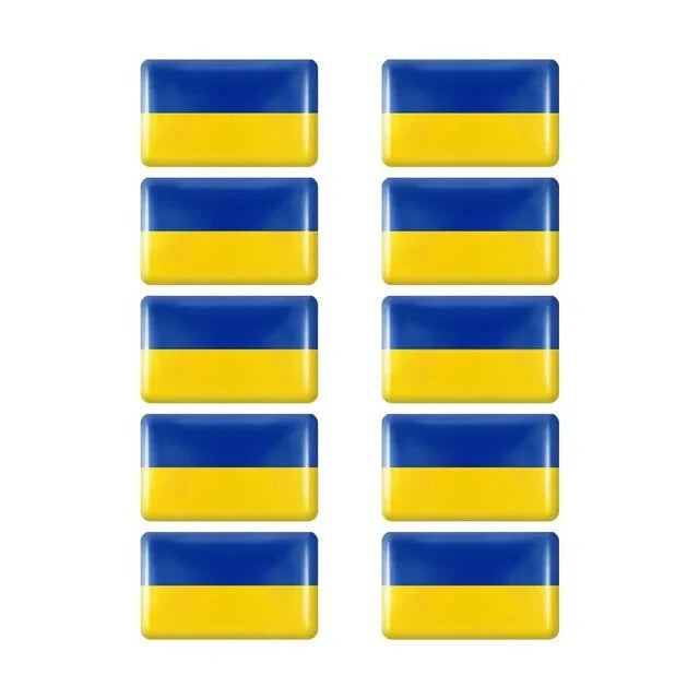 10pcs Epoxy Ukraine Flag Stickers Car Interior Decoration Decal