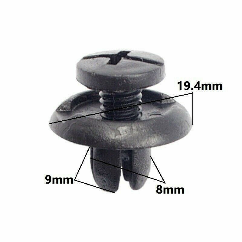 10x 8mm Plastic Rivets Fastener Push In Clips Car Bumper Door Trim Panel Clips