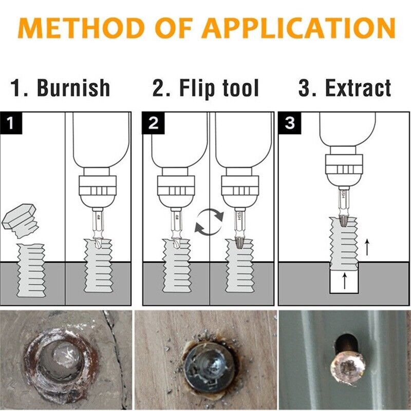 Damaged Screw Extractor Drill Bit 6pcs Set Stripped Broken Screw Bolt Remover