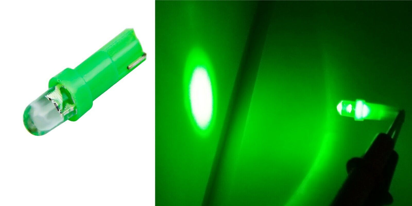 HIGH QUALITY GREEN T5 LED DASHBOARD WEDGE LIGHT BULBS 12V