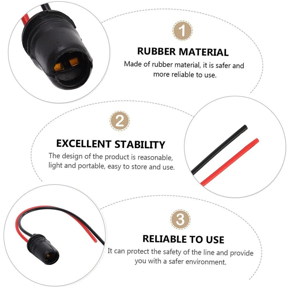2x Light Connectors Sockets Cars Motorcycles T10 W5W Instrument Lights Adapters