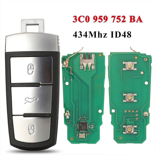 Remote Key Fob fits Volkswagen 3C0 959 752 BA 434Mhz ID48 VW Passat B6 3C B7