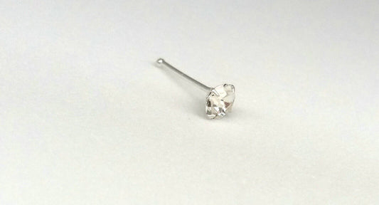 2x Nose Studs (925 Sterling Silver 3 mm) Silver Nose Piercing Jewellery