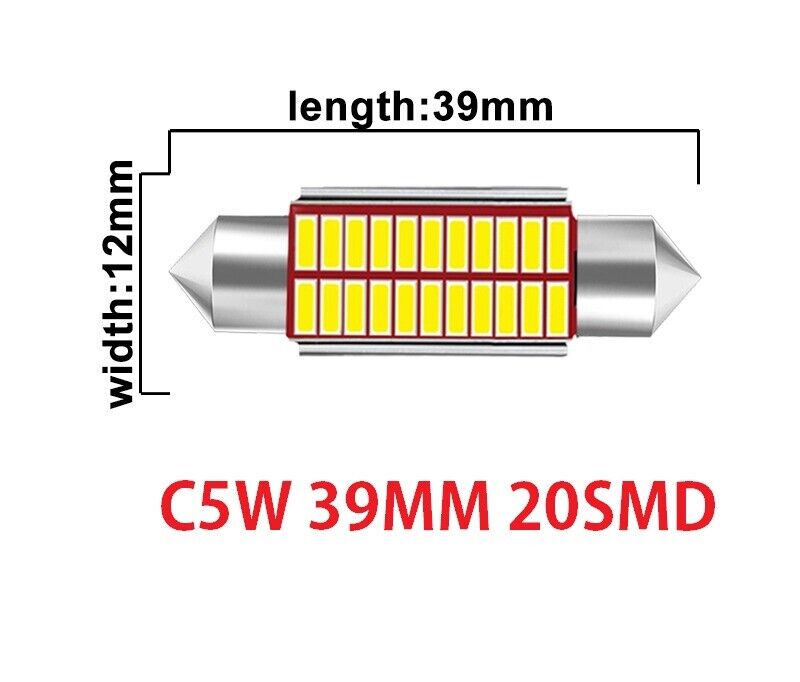 C5W LED Bulb Canbus Error Free Festoon 31mm 36mm 39mm 41mm 12V 4014 SMD 7000K