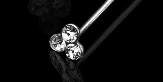 Silver 925 Crystal Ball End Nose Stud, Nose Jewellery