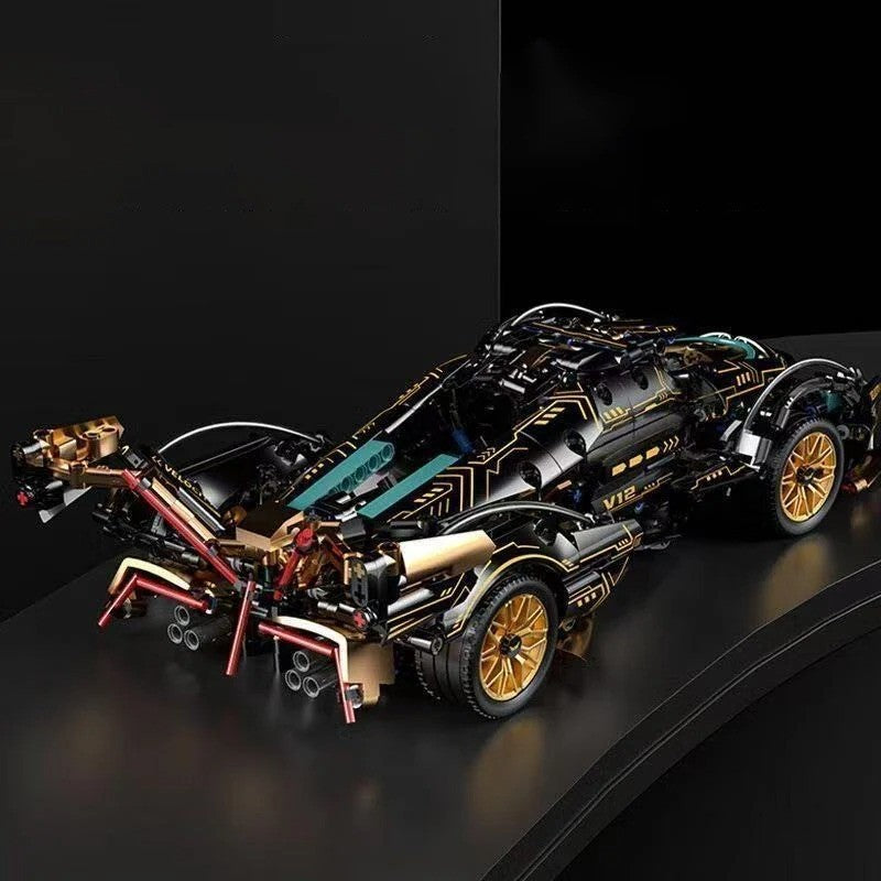 Car Building Block Set 1690 Piece V12 Model Gift Present