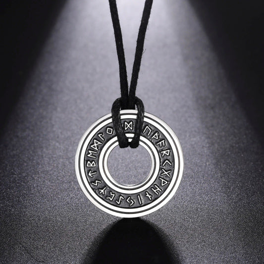 Vintage Nordic Rune Necklaces for Men Stainless Steel Norse Runes Viking Jewerly