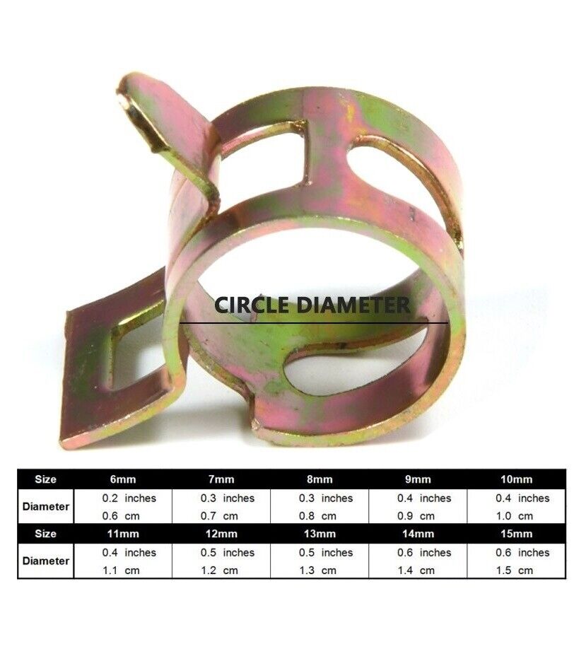 Fuel Hose Spring Clips Pipe Tube Clamps 6mm - 15mm