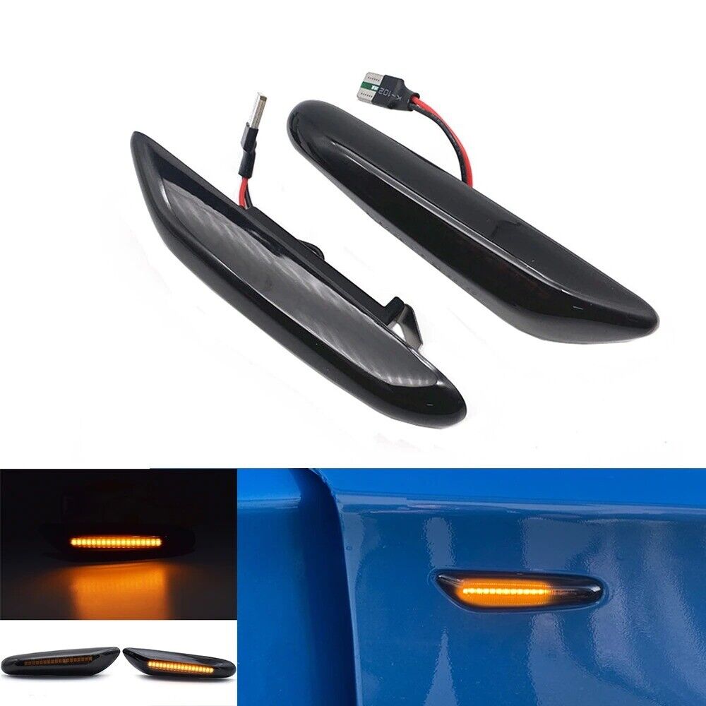 2x Led Dynamic Side Indicators Repeaters Smoked Lens for BMW 1 3 5 X1 X3 Series