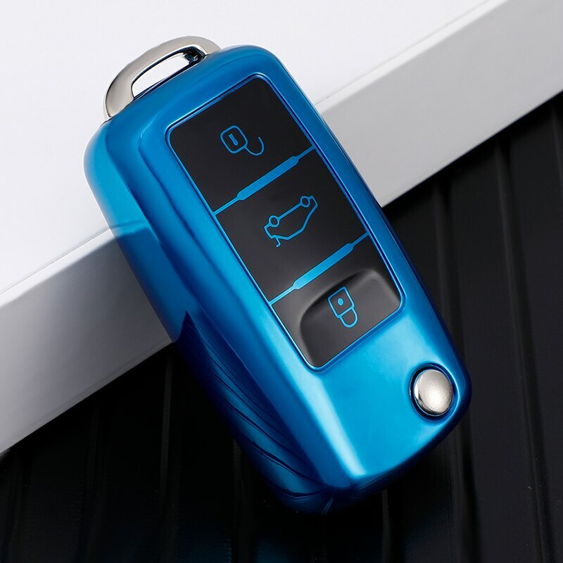 TPU Key Case Cover for VW Skoda Polo Golf Passat Beetle Caddy T5 Tiguan Jetta