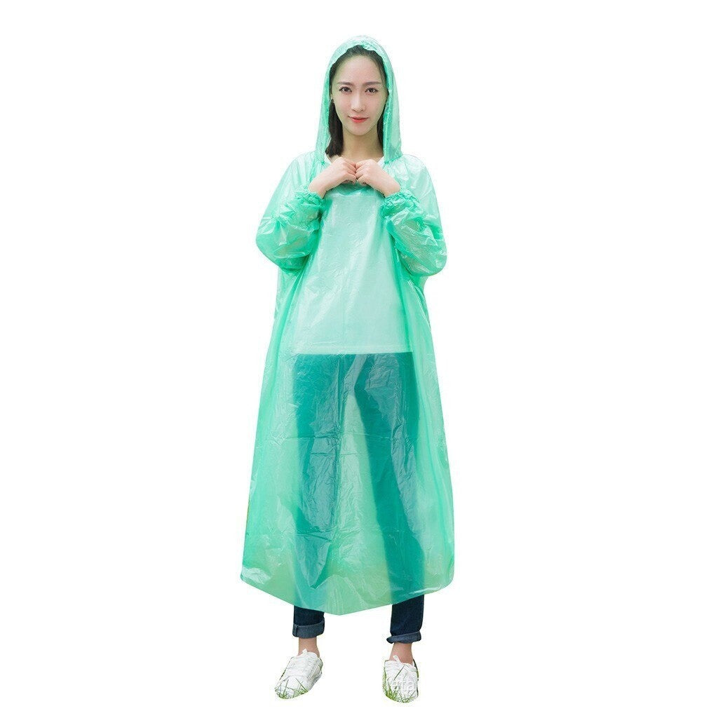 Disposable Raincoat Unisex 1x Random Colour Lightweight Emergency Waterproof
