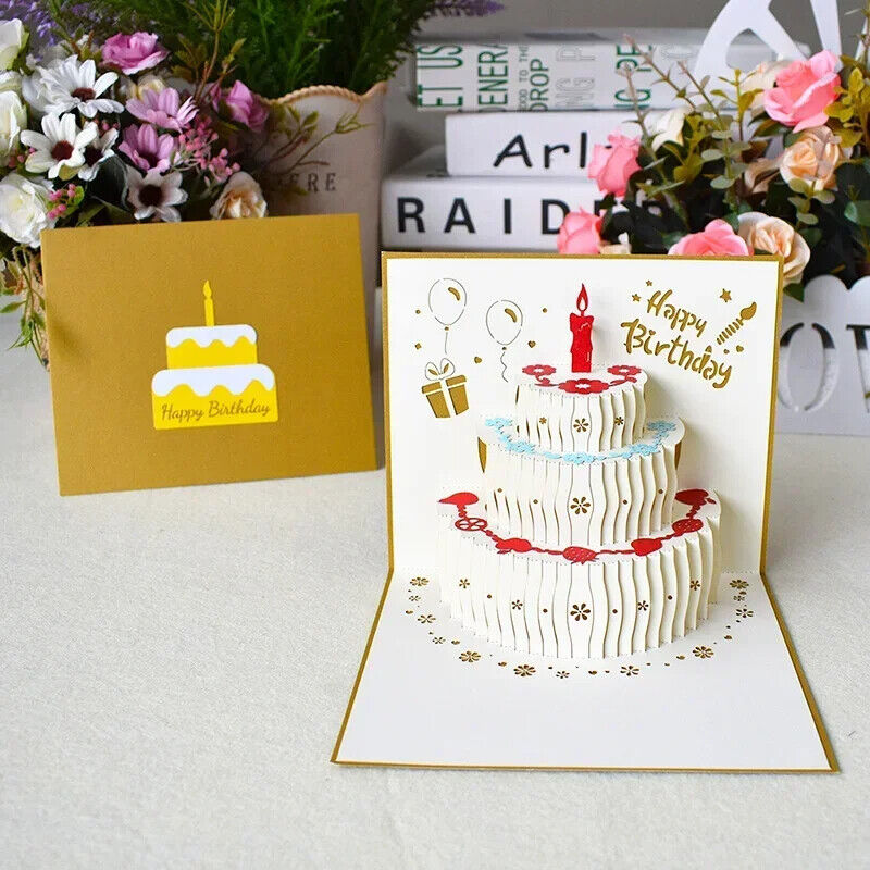 3D Birthday Greeting Cards Pop Up Gift Card with Envelope