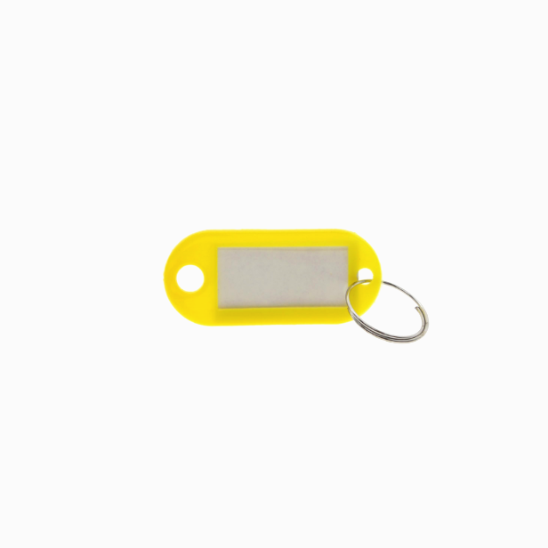 KEY RING ID TAGS NAME PLASTIC CARD (Black, White, Green, Red, Blue, Yellow)