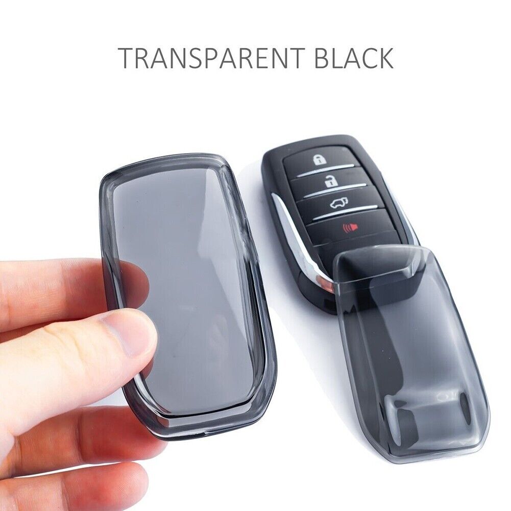 Black Transparent Key Fob Case Cover for Toyota Hilux RAV4 Fortuner Land Cruiser