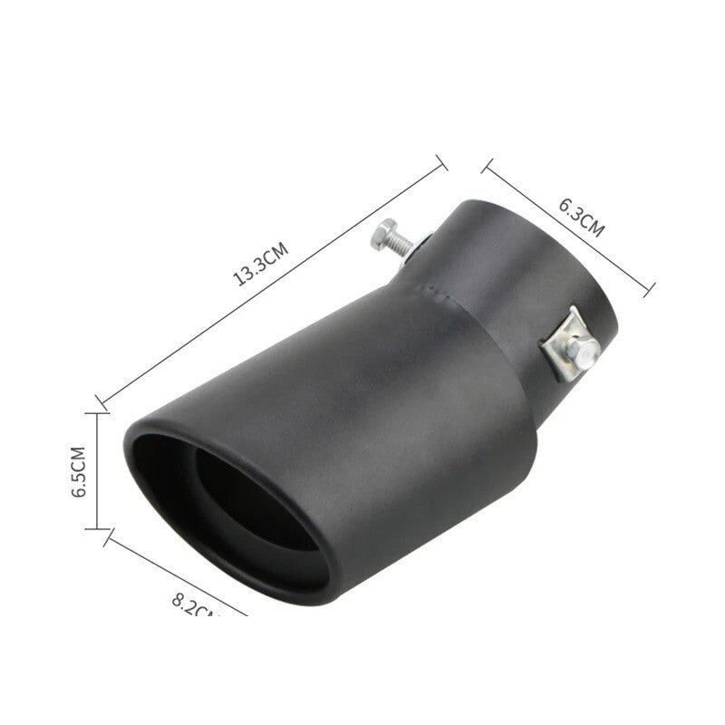 1x 2.5" Inlet Car Auto Exhaust Muffler Tip Pipe Stainless Steel Chrome Rear Tail