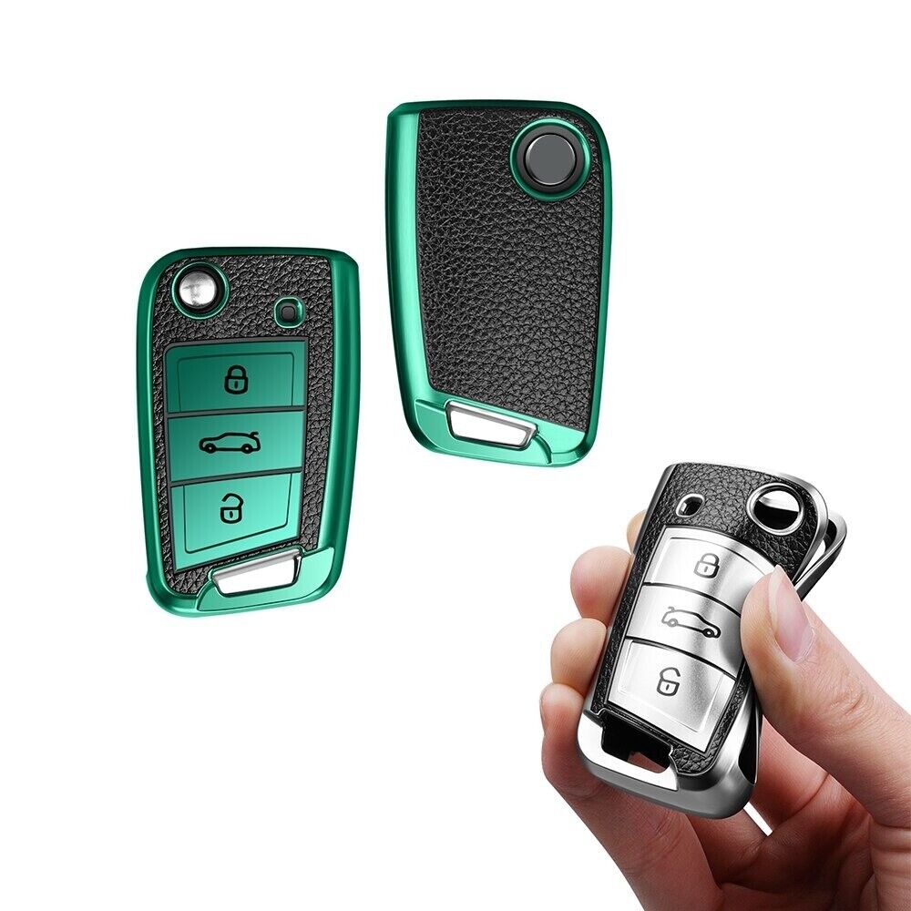 TPU Leather Car Key Cover Case for VW Golf 7 MK7 MK2 Tiguan and Skoda Octavia