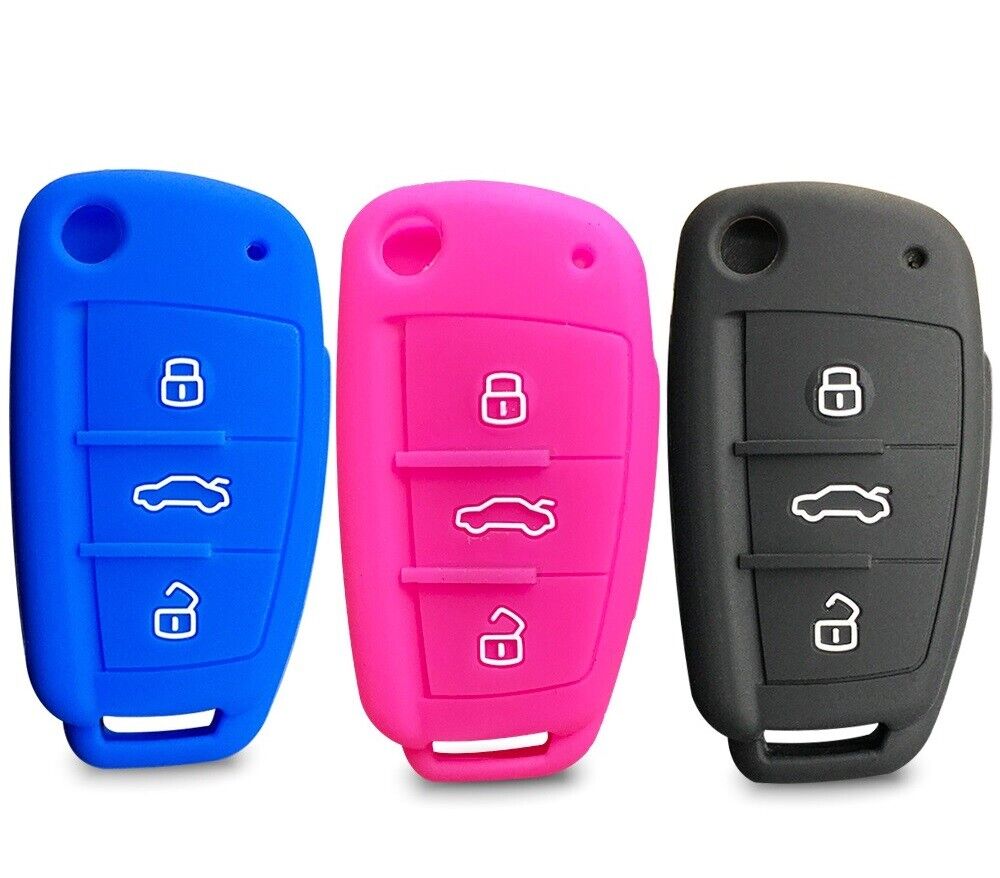 Audi A4 B7 A6 C6 4F 8V A3 8P A1 A3 Silicone Remote Key Fob Case Cover