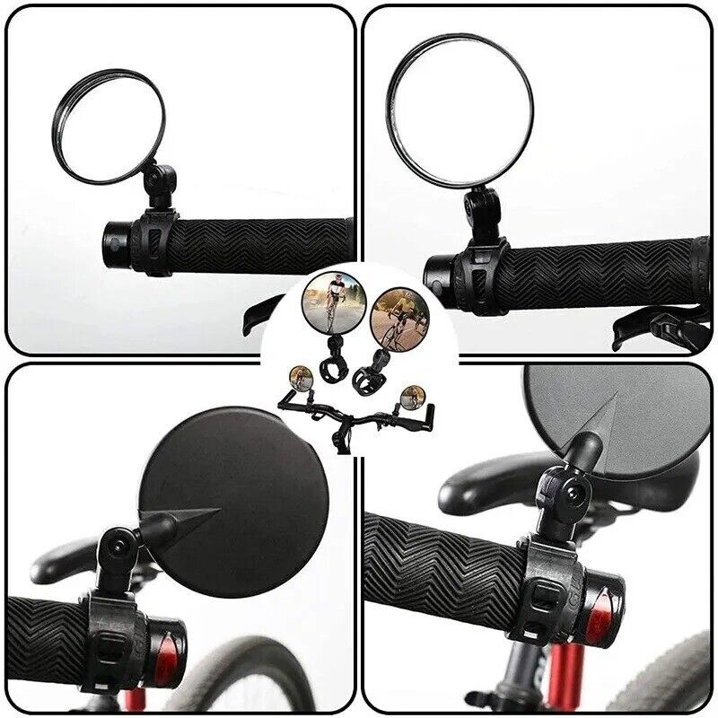 2x Universal Bicycle Rear View Mirrors Adjustable Rotate Angle Cycling Handlebar