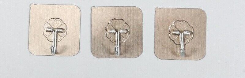 4x Door Wall Hangers Strong Hook Key Towel Hooks for Kitchen Bathroom Storage 