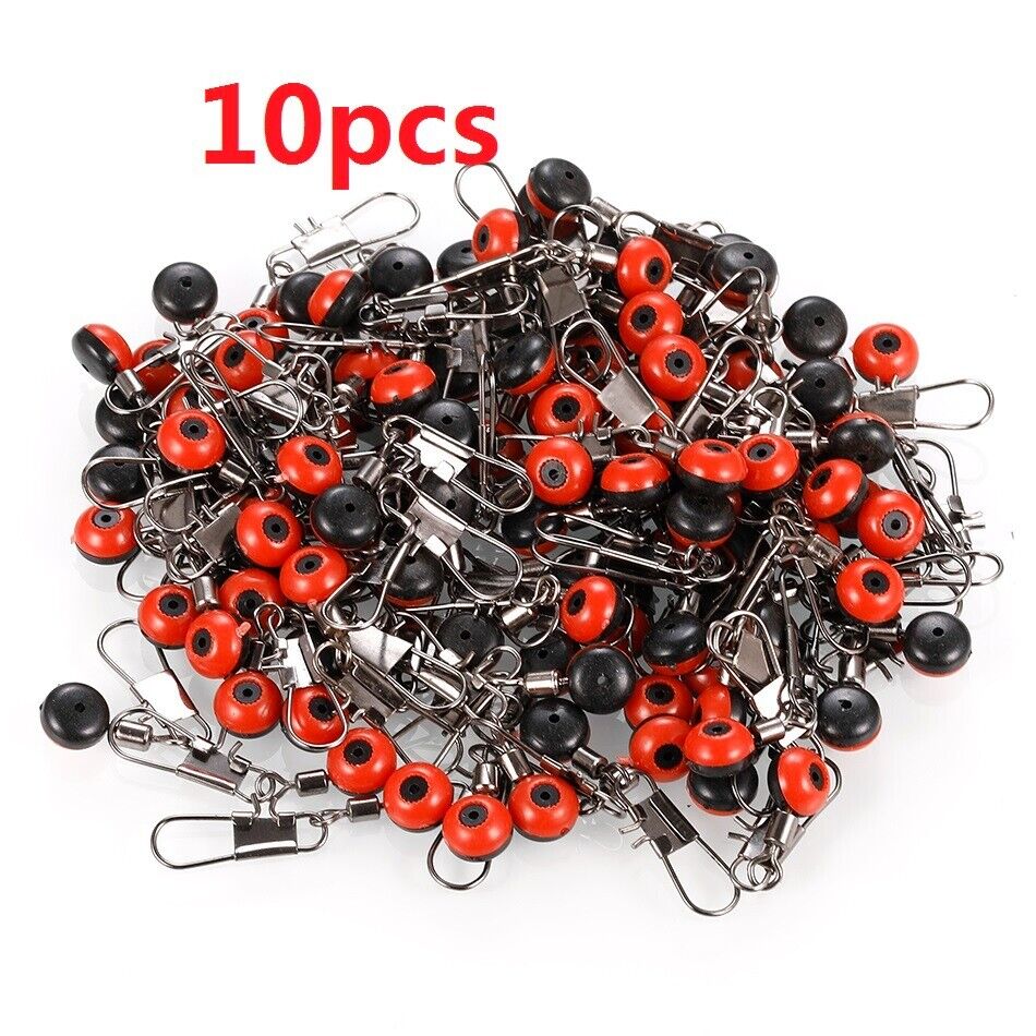 10x Fishing Float Bobber Stops Space Beans Swivel Connectors Wobbler Sea Fishing