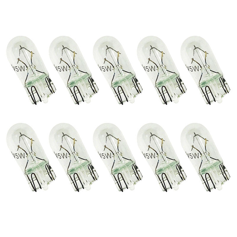10x Car T10 Halogen W5W 194 158 Wedge 12v 5w Bulbs (5 Colours)