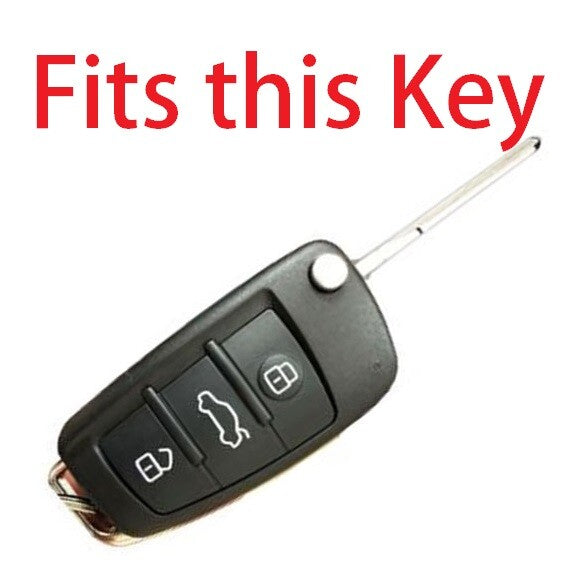  Audi 3 Button Remote Key Fob Case Cover Protector TPU Silver
