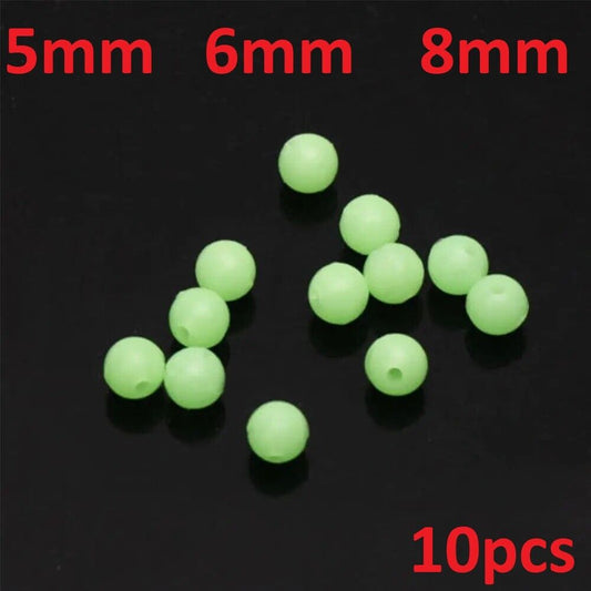 10x Green Fishing Floats Beads Luminous Light Glowing Balls for Night Fishing