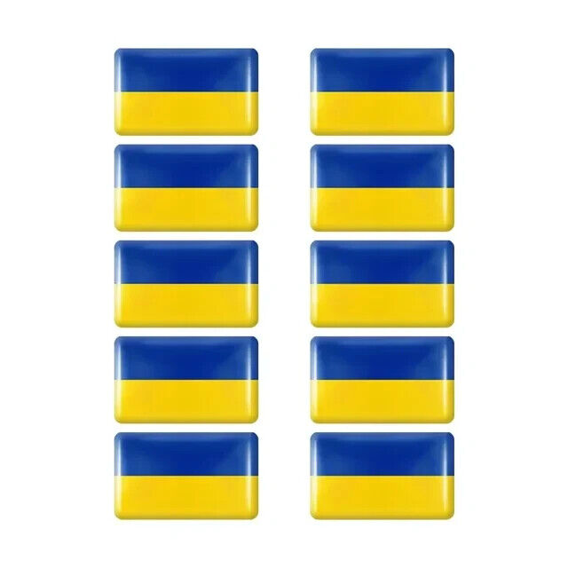 10pcs Epoxy Ukraine Flag Stickers Car Interior Decoration Decal