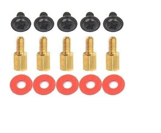 5x 6.5mm Brass Standoff M3 PC Motherboard Riser + Screws + Washers
