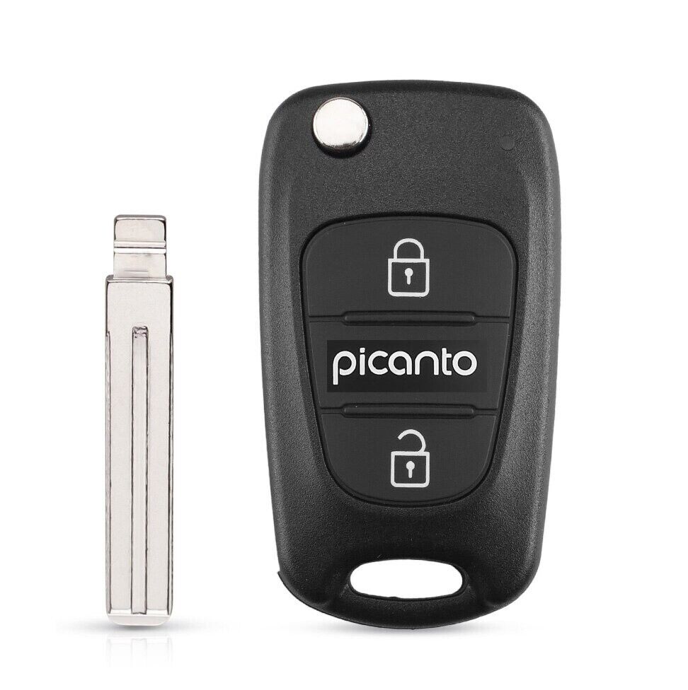 Kia Picanto 3 Button Fob Remote Key Case Shell with Uncut Blade