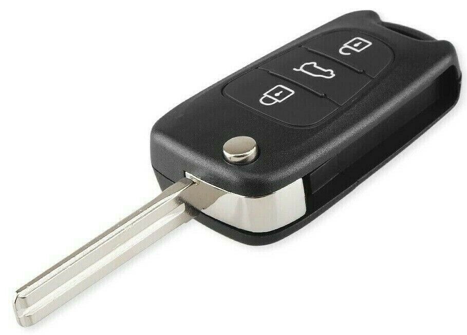 Hyundai Kia 3 Button Remote Flip Key Fob Shell with Uncut Blade