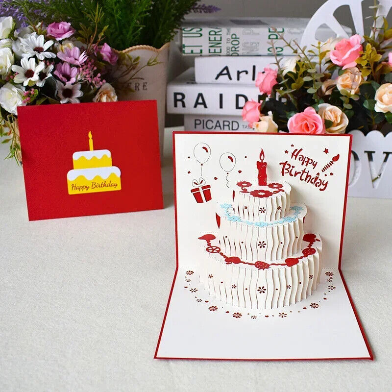 3D Birthday Greeting Cards Pop Up Gift Card with Envelope