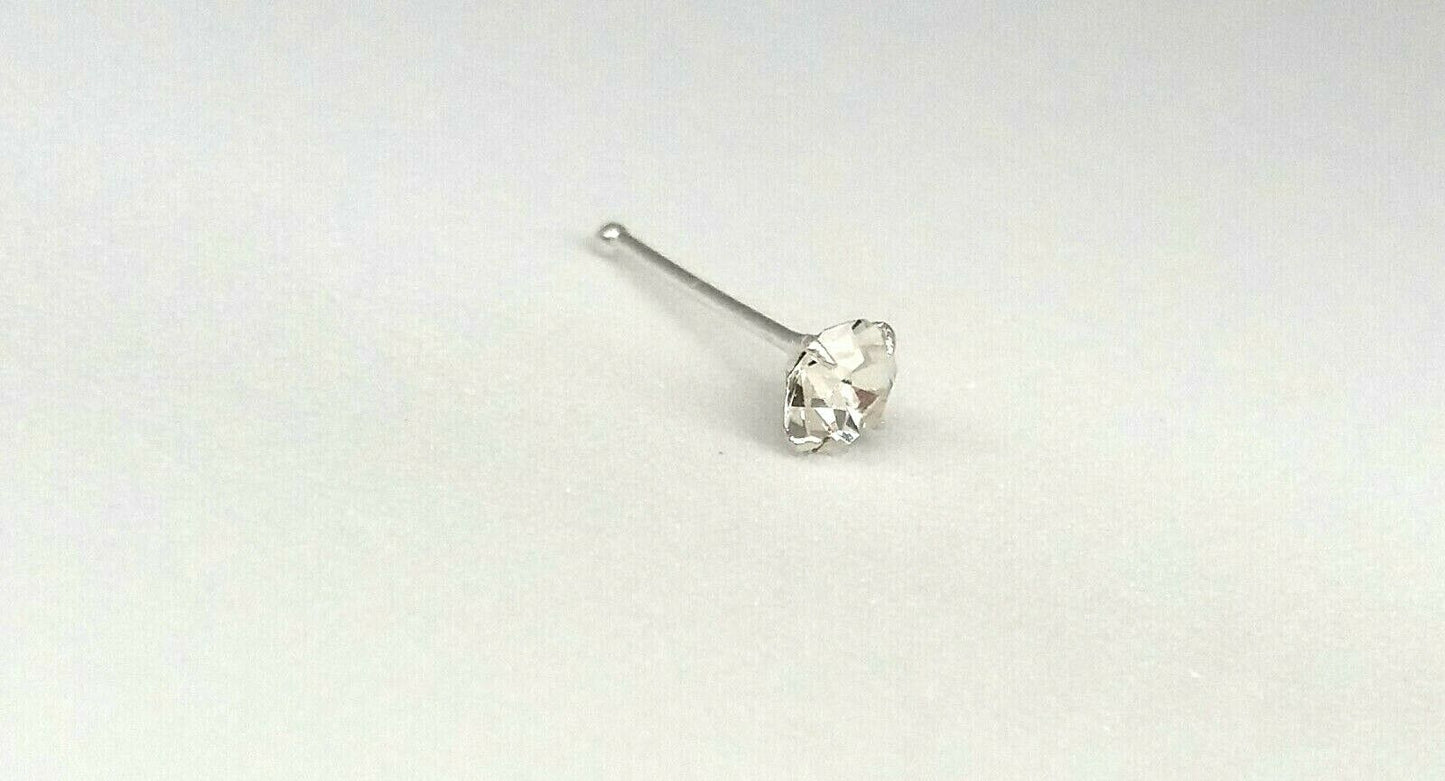 Silver Nose Stud Nose Piercing Stud (925 Sterling Silver 3 mm) 