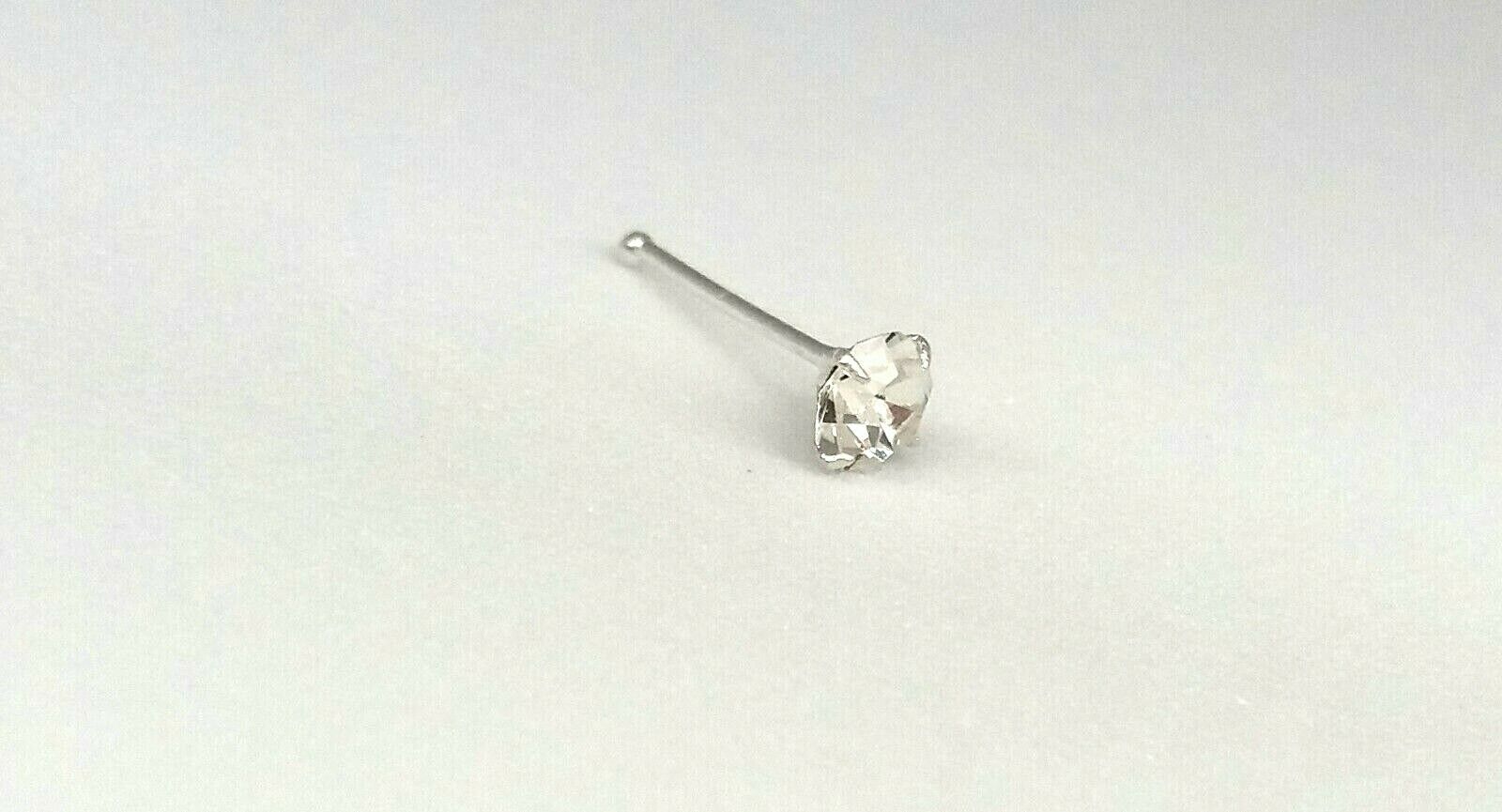 Silver Nose Stud Nose Piercing Stud (925 Sterling Silver 3 mm) 