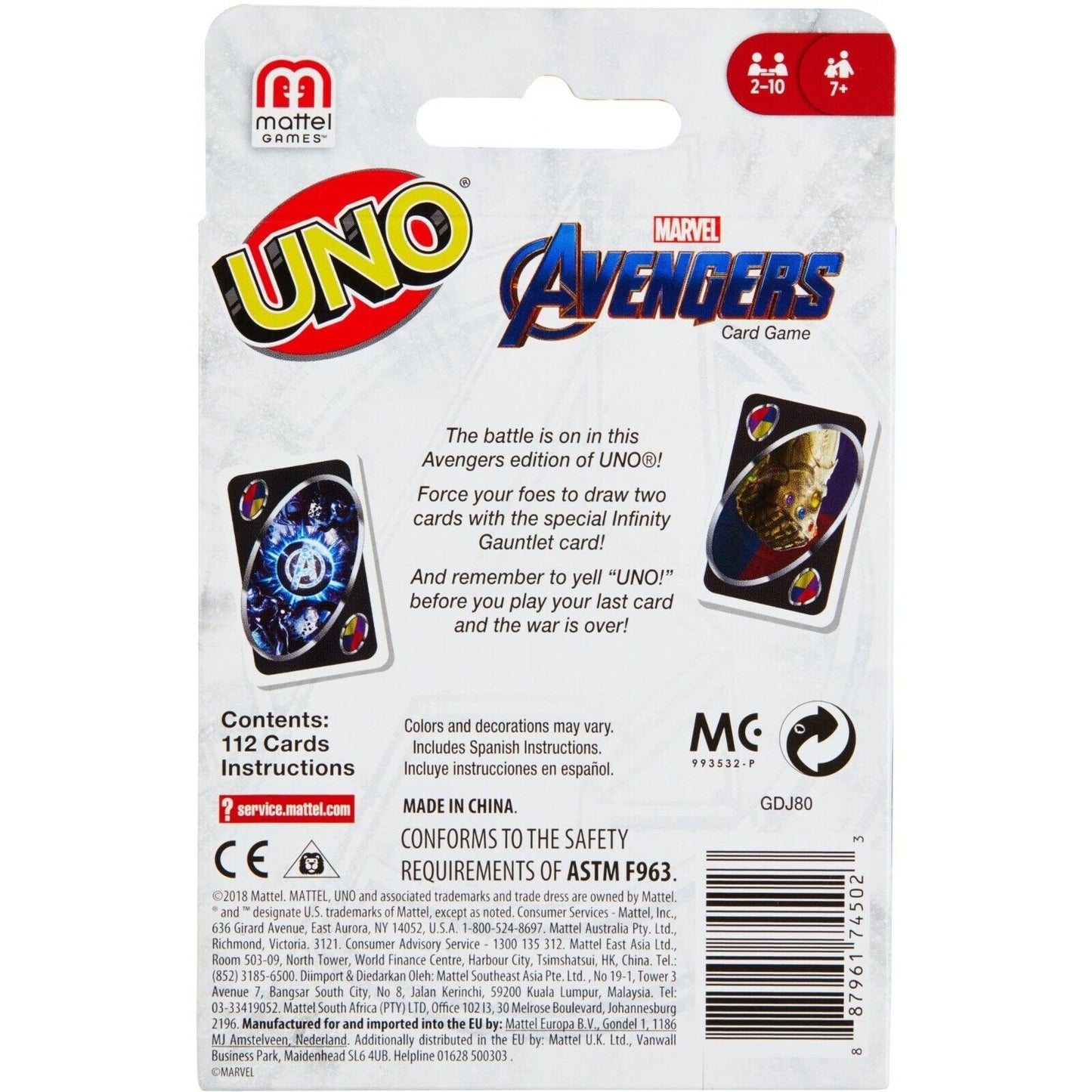 Avengers Card Game Family Kids Card Game Birthday Present Gift Fun