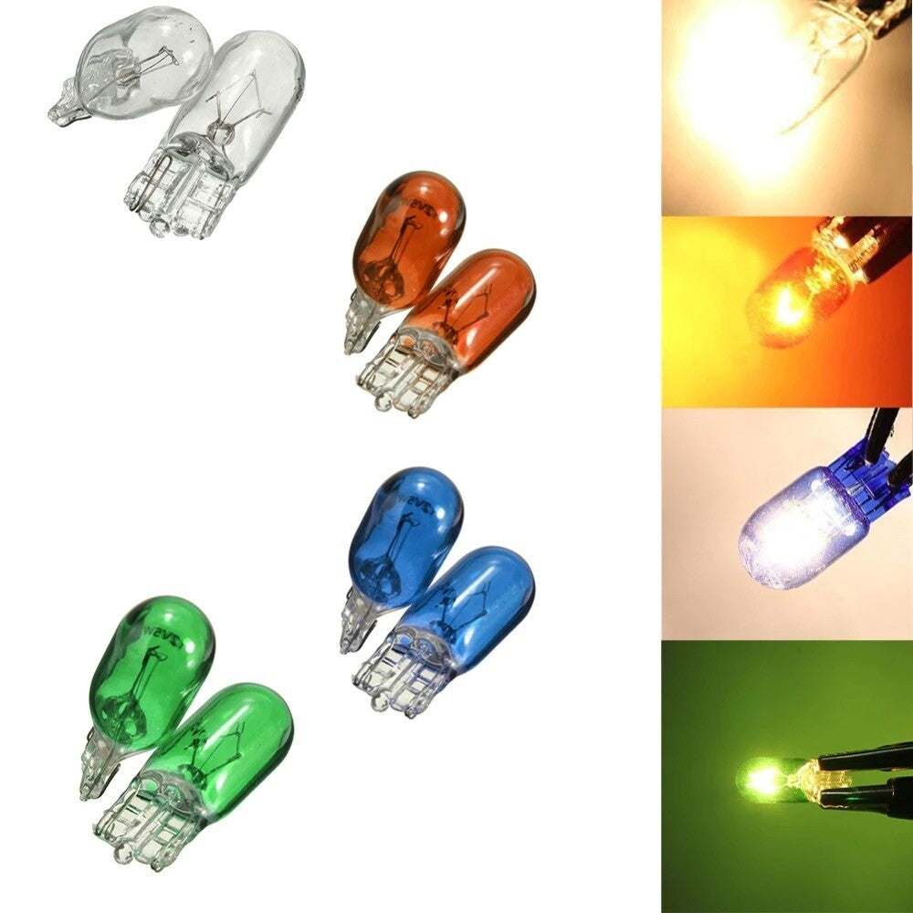 5x ORANGE PUSH IN CAR CAPLESS NUMBER PLATE 501 BULBS W5W 12V 5W SIDE LIGHT