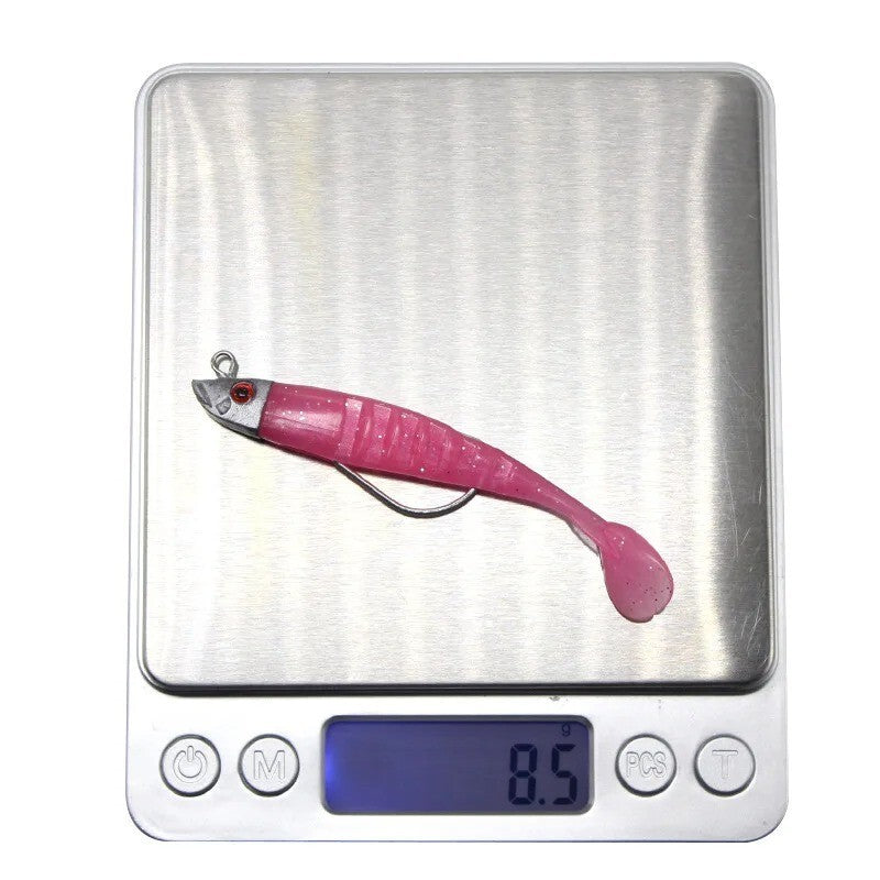 High Quality 2 Replacement Lure Jigging Soft Bait Fishing Lures 8cm 8.5g Pink